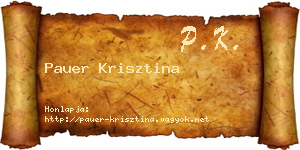 Pauer Krisztina névjegykártya